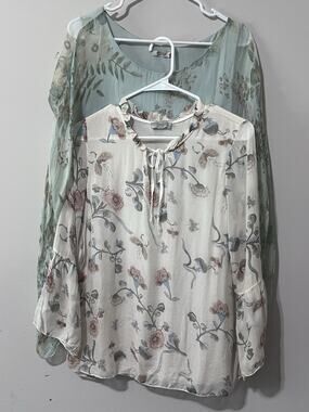 Angela Moda Italy 100% Silk Lot of 2 Top Blouse Fairy Balletcore Parisian Chic M